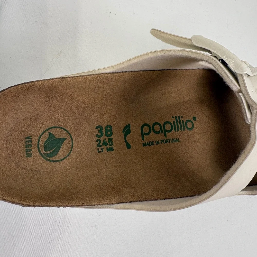 Papillio Birkenstock Arizona Platform Sandals Eggshell Vegan EU 38 US 7-7.5